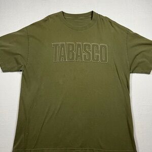 Vintage Tabasco Brand Green Short Sleeve Tshirt 100% Cotton Mens Size XL